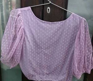 Athena Lavender Polka Dot Top - New - XL