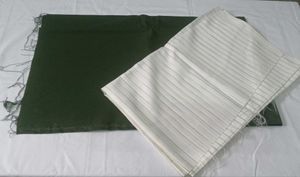 Dark Green Pant &amp; Striped Shirt Material For Boys