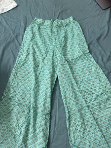 Beautiful Blue & Brown Patterned Palazzo Pants