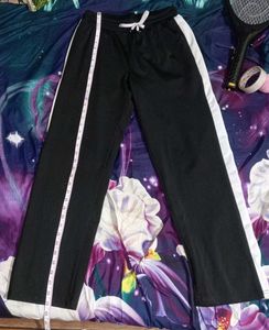 Uni sex, Black Joggers with White Stripes