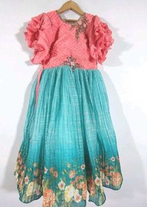 Elegant Floral Print Gown
