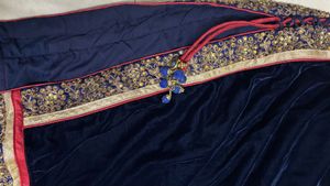 Elegant Navy Blue Velvet Kurta
