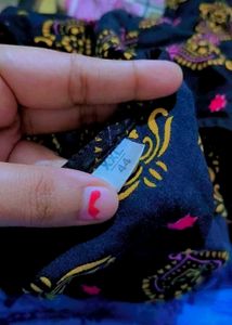 Printed Black short kurti