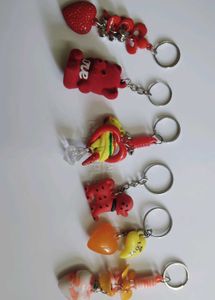 Cute Keychain Charms Set 6pcs