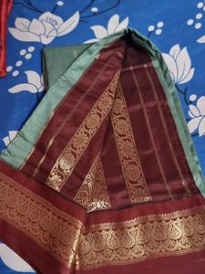 Silk Saree with Gold Detail