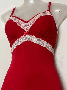 VICTORIA'S BRANDED Sexy Red Lace Trim Nightdress