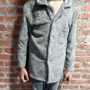 Cozy Grey Button-Down Coat