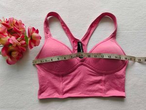 Pink Athletic Crop Top