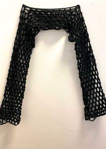 Crochet Net Long Sleeve Crop Top