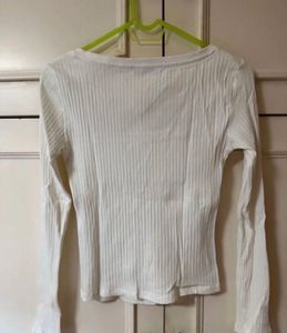 zara square neck long sleeve top