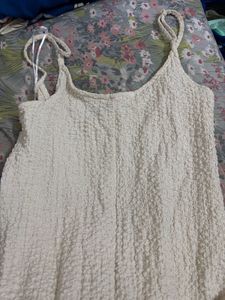 H&amp;M Cream Midi Slip Dress