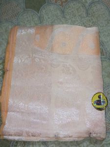 Elegant Peach Banarasi Silk Saree