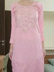 SALE❗peach embroidery festive kurta