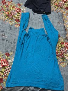 blue halter neck top