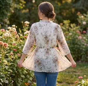 Chic Floral Print Tunic Top