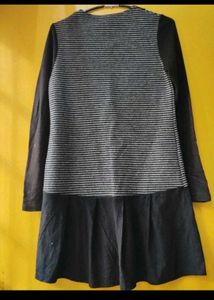 Striped Top with Collar Detail
