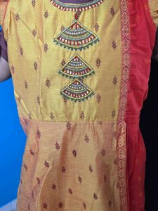 Yellow &amp; Orange Embellished long gown