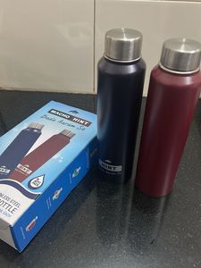 New Set of 2- Stainless Steel Water Bottles