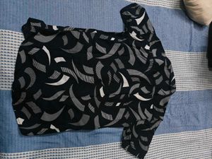 Stylish Men's Black &amp; White Patterned Shirt