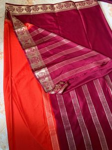 Gandaberunda crepe silk saree