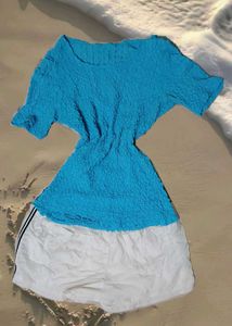 blue bodycon fitted top