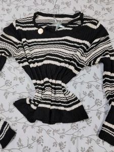 Chic Striped Knit Sweater
