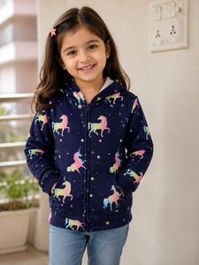 Unicorn Print Bomber Jacket