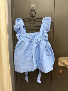 Blue Ruffle Top
