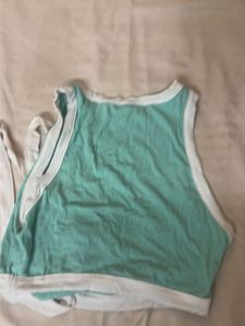 Mint Green Cropped Wrap Top