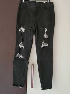 Stylish Distressed Black Jeans