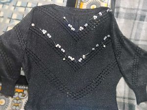 Black Sequin Embellished Blouse