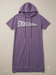 Purple "Strong Energy" Hooded Dress