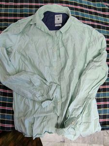 Ajio Light Green Casual Shirt size M