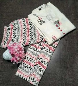 White Floral Printed Kurti