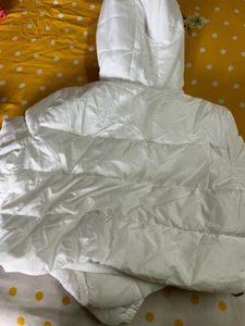 White Puffer Jacket with Hood