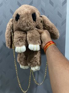 Fuzzy Brown Bunny Bag