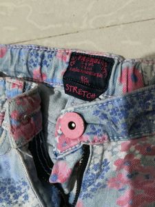 Floral Print Jeans