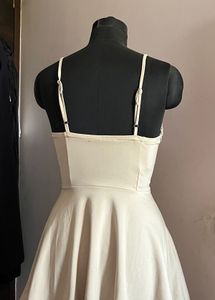 Elegant Cream Wrap Dress