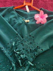 new Green Cutout Detail Top