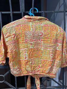 Vintage Print Crop Top