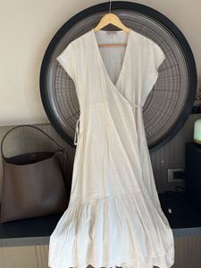 Elegant Linen Wrap Dress