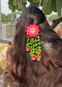 Crochet Lotus Flower Hair Clip 🪷