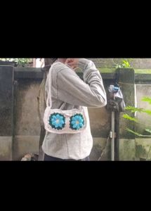 Handmade Crochet Flower Crossbody Bag