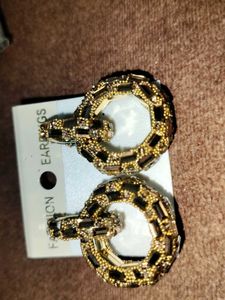 Stunning Gold Hoop Earrings with Stones