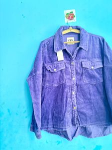 ZARA Purple Corduroy Button-Up Jacket