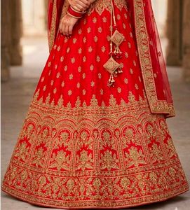 Red Embroidered Lehenga Choli