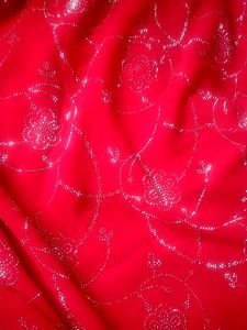 Stunning Red Embellished Saree