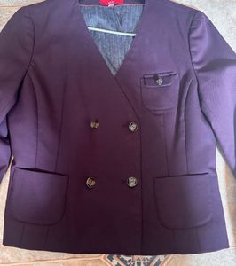 Purple Double-Breasted Blazer