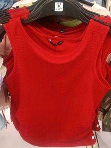 Vibrant Red Sleeveless Top