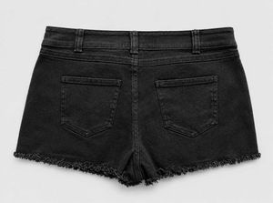 Embellished Black Denim Shorts
